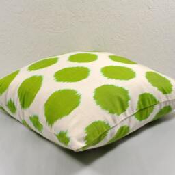 Green Polka Dot Ikat Pillow - thumbnail 3