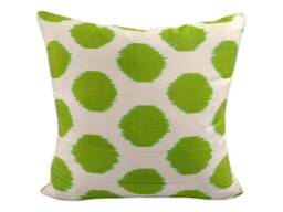 Green Polka Dot Ikat Pillow - thumbnail 1