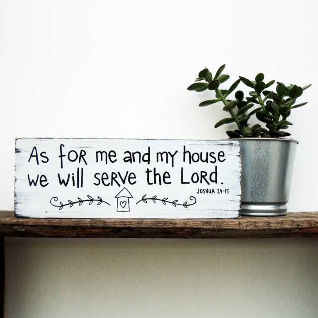 Bible Verse Wall Art Wood Signs, Sign, Scripture Art, Signs Sayings, As For Me & My House Sign - image 1