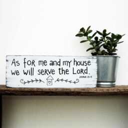 Bible Verse Wall Art Wood Signs, Sign, Scripture Art, Signs Sayings, As For Me & My House Sign - thumbnail 1
