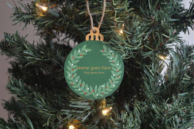 Personalized Hand Painted Wreath Wooden Christmas Ornament Customize This - image 1