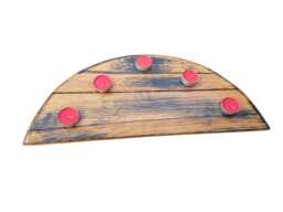 Semi-Circle Whiskey Barrel Tealight Holder - Rustic Farmhouse Candle Decor - thumbnail 1