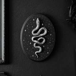 The Midnight Serpent/starry Snake Oval Plaque Mystical Wall Decor By House Of Persephone Handmade Entomolgy Art Unusual Witchy Gift - thumbnail 2