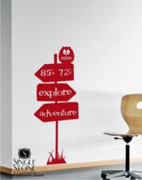 Nursery Vinyl Wall Decal Sign Of Adventure - Text Words Custom Home Decor - thumbnail 2
