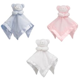Personalised White Bear Silky Fleece Blankie Soft Baby Comforter Shower Or Christening Gift - thumbnail 2