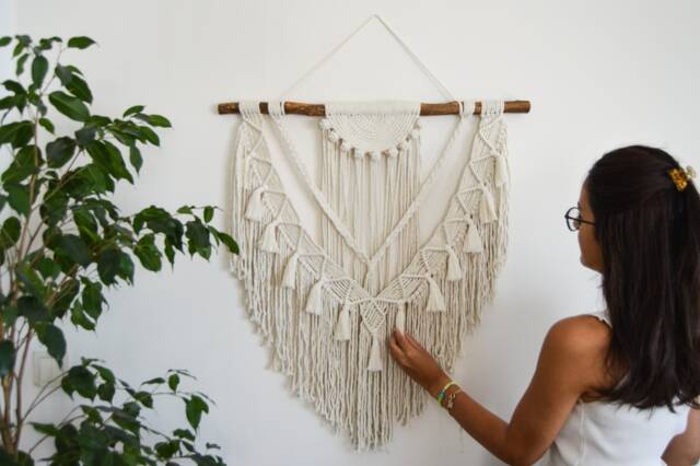 Large Macrame Wall Hanging, Decor, Bohemian Decoration, Tassel Boho Art, Woven Housewarming Gift, Headboard - image 1