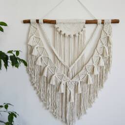 Large Macrame Wall Hanging, Decor, Bohemian Decoration, Tassel Boho Art, Woven Housewarming Gift, Headboard - thumbnail 2