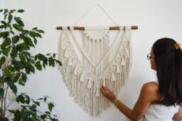 Large Macrame Wall Hanging, Decor, Bohemian Decoration, Tassel Boho Art, Woven Housewarming Gift, Headboard - thumbnail 1