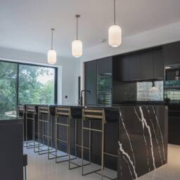 Long Opal Reeded Glass Cylinder Pendant Light - thumbnail 3