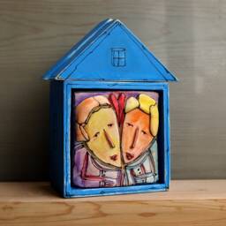 "Ceramic Couple Sculpture ""Home Sweet Home" - thumbnail 2