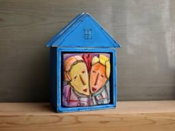 "Ceramic Couple Sculpture ""Home Sweet Home" - thumbnail 1