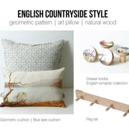 Art Pillow - 18x12 Lumbar With Photo Of English Countryside Painting, Beautiful Linen Pillow, Decorative Cushion - thumbnail 3