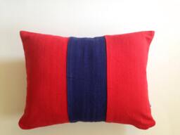 Navy Red Lumbar Color Block Decorative Throw Pillows For Couches Blue Accent - thumbnail 1