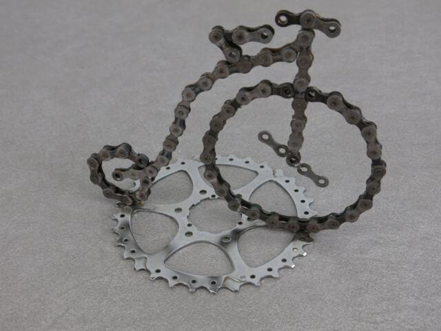 Bicycle Chain Penny Farthing Style Recycled Bike - image 1