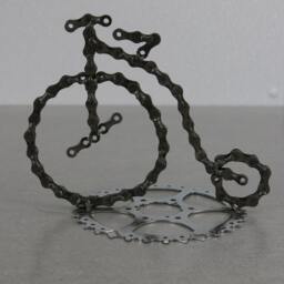 Bicycle Chain Penny Farthing Style Recycled Bike - thumbnail 2