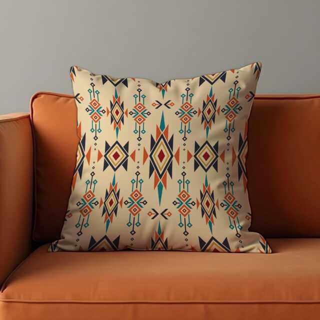 Southwestern Tribal Cushion Cover, Aztec Geometric Print Pillow Case, Boho Throw Rustic Or Desert Inspired Decor - image 1
