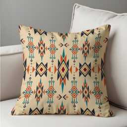 Southwestern Tribal Cushion Cover, Aztec Geometric Print Pillow Case, Boho Throw Rustic Or Desert Inspired Decor - thumbnail 2