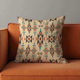 Southwestern Tribal Cushion Cover, Aztec Geometric Print Pillow Case, Boho Throw Rustic Or Desert Inspired Decor - thumbnail 1