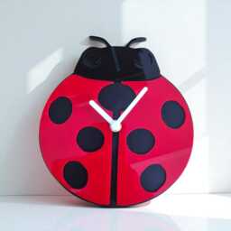 Ladybird Shaped Clock - Bespoke Size, Colours & Shapes Made - Engraving Services - thumbnail 3