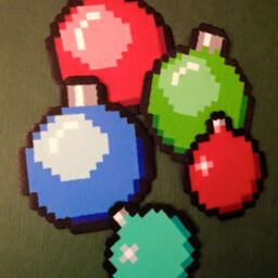 8 Bit Pixel Art Christmas Baubles - Set Of 4 - thumbnail 4