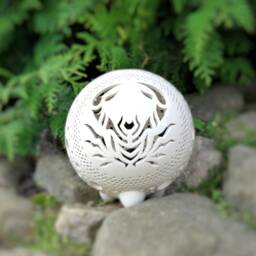 Cancer Zodiac Ceramic Tea Light Holder Hand-Carved Horoscope Lantern - thumbnail 3