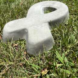 Solid Concrete Awareness Ribbon Statue Memorial - thumbnail 2