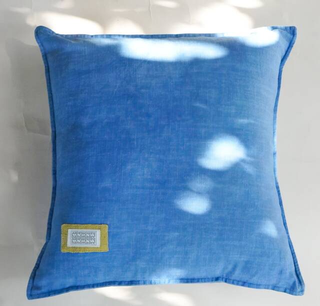 Indigo Dye Handwoven Linen Fabric Pillow Cover - Natural Hand-Dyed Cases All Sizes Available - image 1