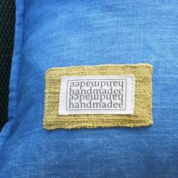 Indigo Dye Handwoven Linen Fabric Pillow Cover - Natural Hand-Dyed Cases All Sizes Available - thumbnail 2