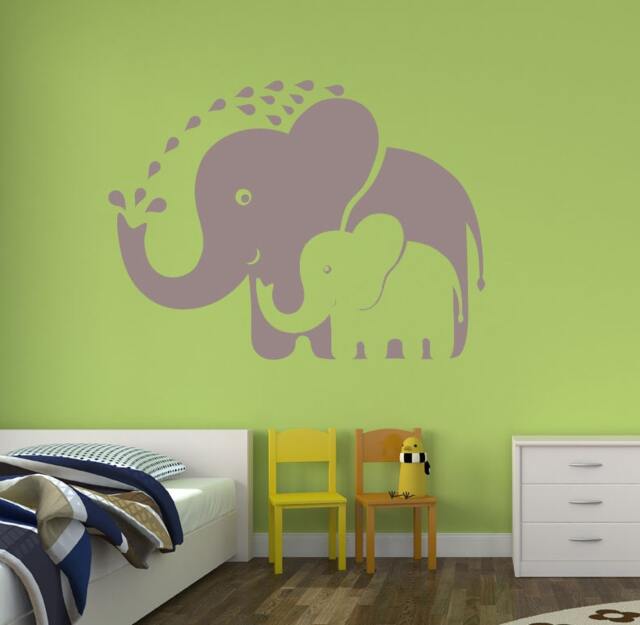 Zoo Babies Mommy & Baby Elephant Vinyl Wall Decal - image 1