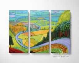Garrowby Hill Canvas Art Split Panel Wall Print Picture Abstract Pop Home Decor -C487 - thumbnail 1