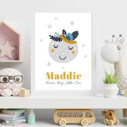 Personalised Wall Print Name - Kids Children Dreamy Explorer Home Playroom Bedroom Gift Bespoke A5 A4 A3 Framed - thumbnail 3