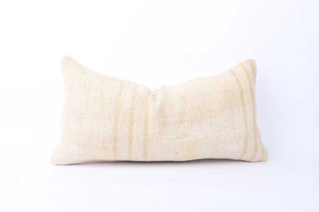 Kilim Lumbar Pillow Cover - 12x24 Turkish Wool, Bohemian Cushion - image 1