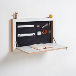 Murphy Desk - Fl??pps Secretary Of State Fold Down For Laptop, Home Office, Birch Plywood, Black - thumbnail 3