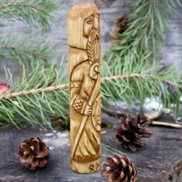 Odin - Hand Carved Norse God Figurine. Linden Wood Statuette - 7 Inches - thumbnail 3