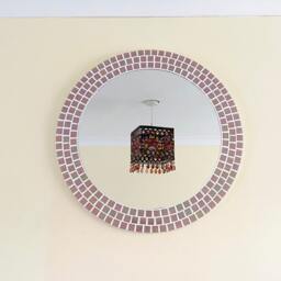 Pink Pearl Mosaic Round Mirror - thumbnail 3
