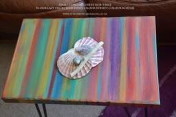 Wood Coffee End Table 45cm L X 30 cm W Coastal Cottage Lazy Deckchair Days Colour Scheme 16