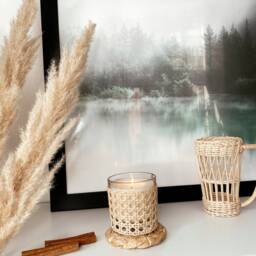 Rattan Candle/Home Decor Candles Housewarming Gift Stylish Fashion - thumbnail 4