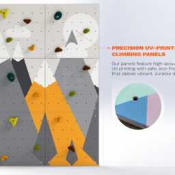 Kids Climbing Wall - Rock Indoor Play For Room - Yellow Mountains Design, Custom Made, Holds Included - thumbnail 3