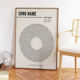 Custom Vinyl Lyrics Print, Personalised Music Poster, Customizable Gift, Anniversary Wedding Song Dance, A1/A2/A3/A4 - thumbnail 2