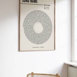Custom Vinyl Lyrics Print, Personalised Music Poster, Customizable Gift, Anniversary Wedding Song Dance, A1/A2/A3/A4 - thumbnail 3