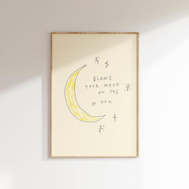 Moon Wall Print - Astrology Poster Horoscope Lover Illustrated Art Home Gift Ideas Trendy Aesthetic Zodiac - image 1