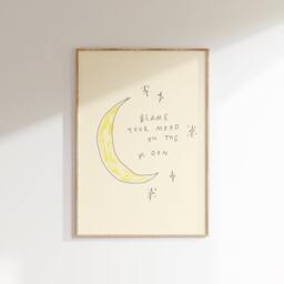 Moon Wall Print - Astrology Poster Horoscope Lover Illustrated Art Home Gift Ideas Trendy Aesthetic Zodiac - thumbnail 1