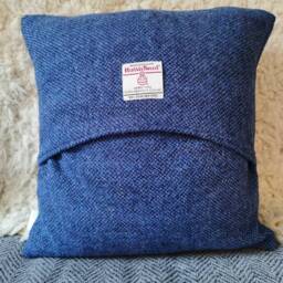 Black Cuillins Cushion in Navy & Russian Blue Twill - thumbnail 2
