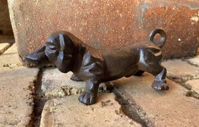 Garden Cast Iron Small Standing Dachshund Dog Ornament - image 1