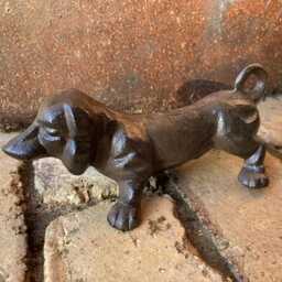 Garden Cast Iron Small Standing Dachshund Dog Ornament - thumbnail 4