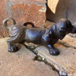 Garden Cast Iron Small Standing Dachshund Dog Ornament - thumbnail 3