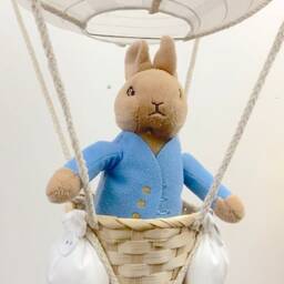 Neutral Blue Peter Rabbit Themed Hot Air Balloon Nursery Light Shade - thumbnail 3