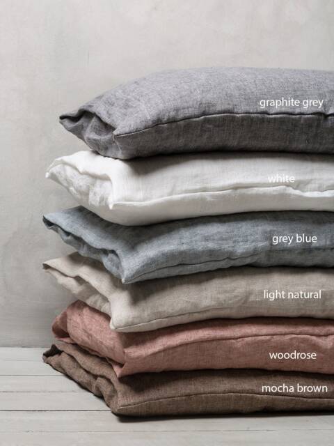 Linen Pillowcases-Set Of Two Stone Washed Pillowcases - Pillow Shams - image 1
