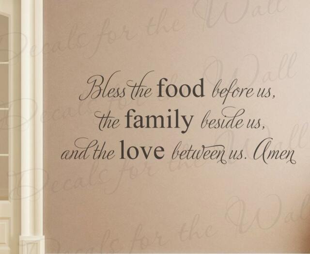 Bless Food Before Us Family Beside Love Between Amen Prayer Dining Kitchen Religious God Christian Wall Quote Sticker Vinyl Decal A13 - image 1