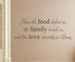 Bless Food Before Us Family Beside Love Between Amen Prayer Dining Kitchen Religious God Christian Wall Quote Sticker Vinyl Decal A13 - thumbnail 1